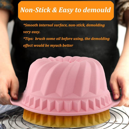 Acidea Nonstick Silicone Bakeware Set, 7pcs Baking Cake Pan, Economical BPA Free Heat Resistant Bakeware Suppliers Tools Kit with Silicone Brush for DIY Loaf Bread Cheesecake Pizza Cupcake Muffin