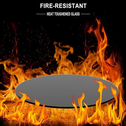 NILZA Round Glass Table Top Tempered Glass Tabletop 1/4" Thick Dining Table Glass Top, Black Polished Edge 15in 20in 24in 32in (Size : 450mm(18In))