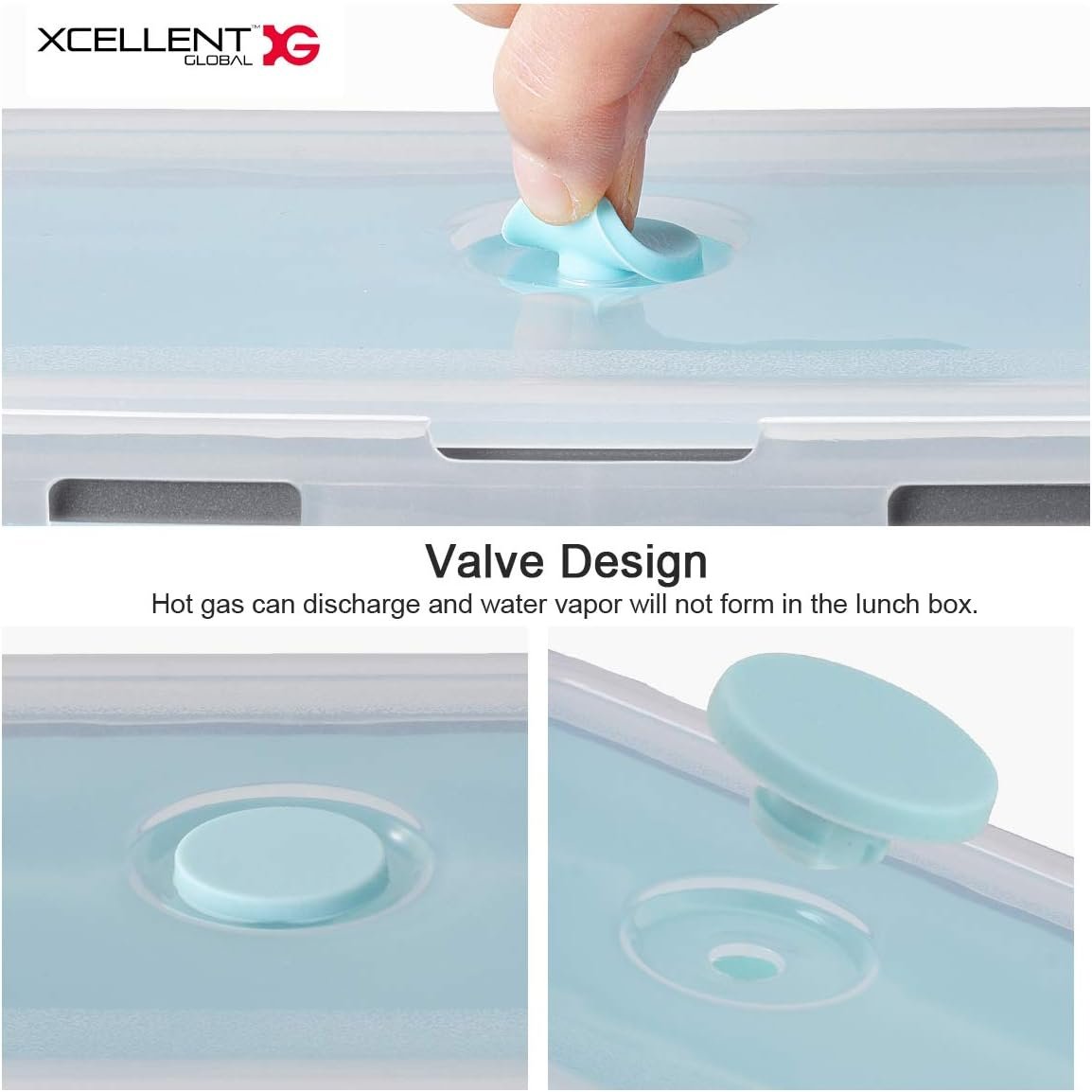 Xcellent Global Collapsible Silicone Food Storage Containers 4 Pack Lunch Bento Box BPA Free for Outdoor Camping, Hiking, Picnic CP012