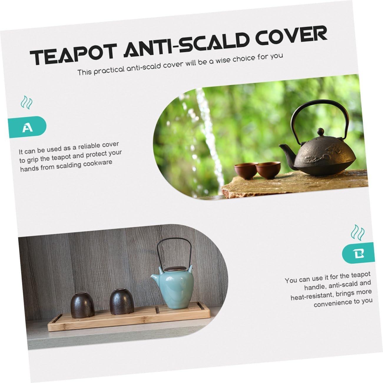 CONGARTENO Teapot Handle Protectors Kettle Handle Cover Washable Reusable for Tea Kettle