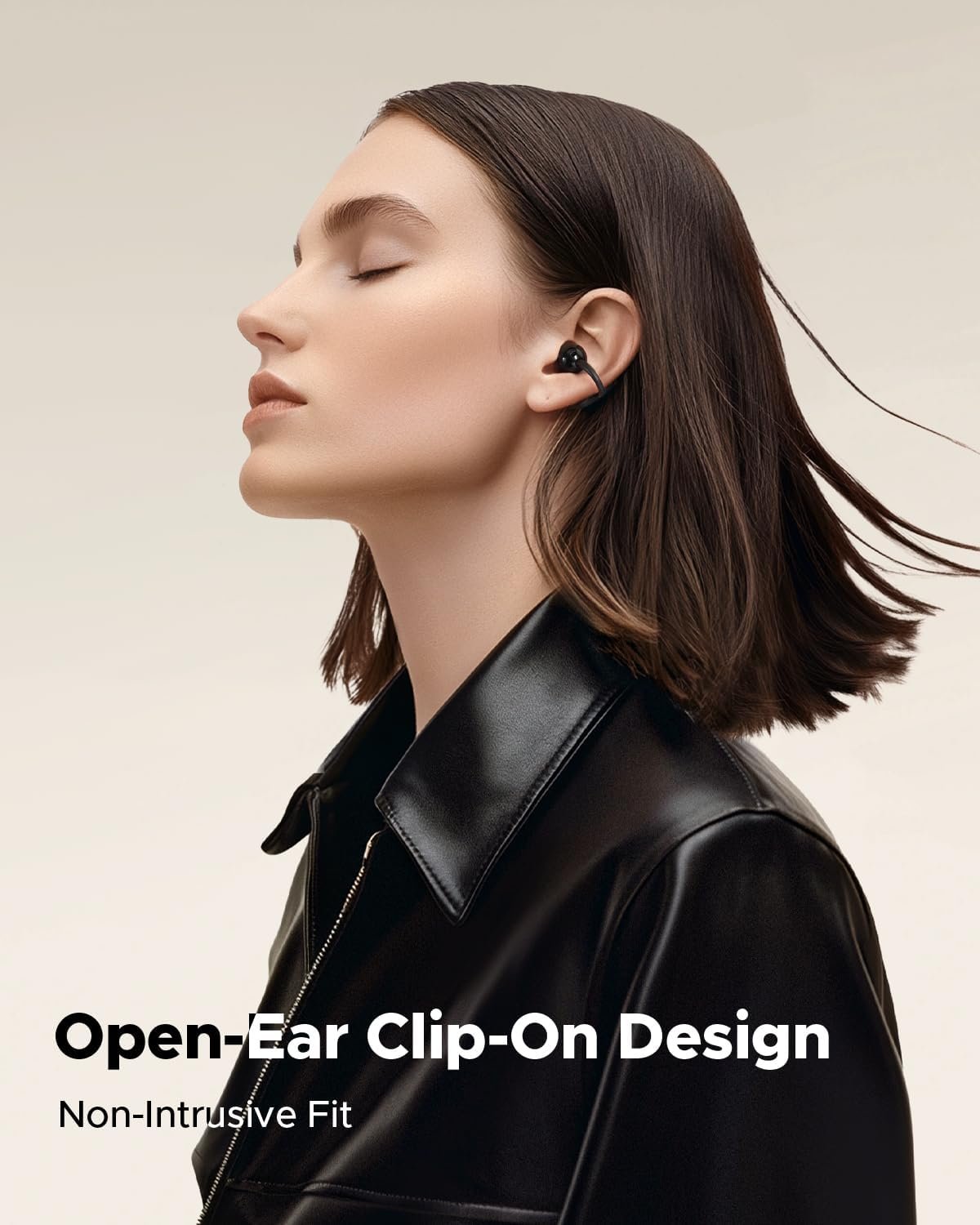 truefree C10 Clip-On Wireless Earbuds, Open-Ear Earphones, Bluetooth 5.4, 12mm Driver with Spatial Sound, 28H Playtime, IPX5 Water-Resistant, AI-ENC Clear Calls, Dual Connection, App Customizable
