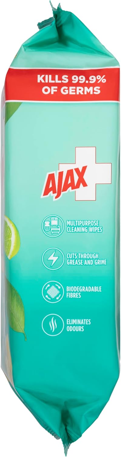Ajax Hospital Grade Disinfectant Multipurpose Cleaner Wipes Sparkling Citrus & Pineapple 110 Pack