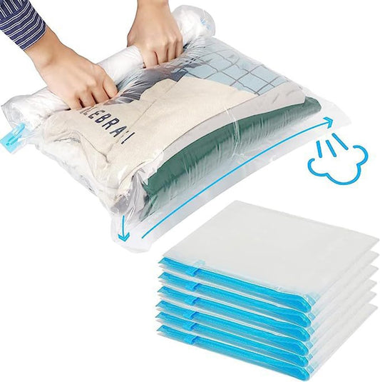 Space-Saving Compression Bags - Essential Travel Accessories - No Vacuum or Pump Needed - Vacuum Storage Bags for Travel and Home Organization - Packing Organizers (10)