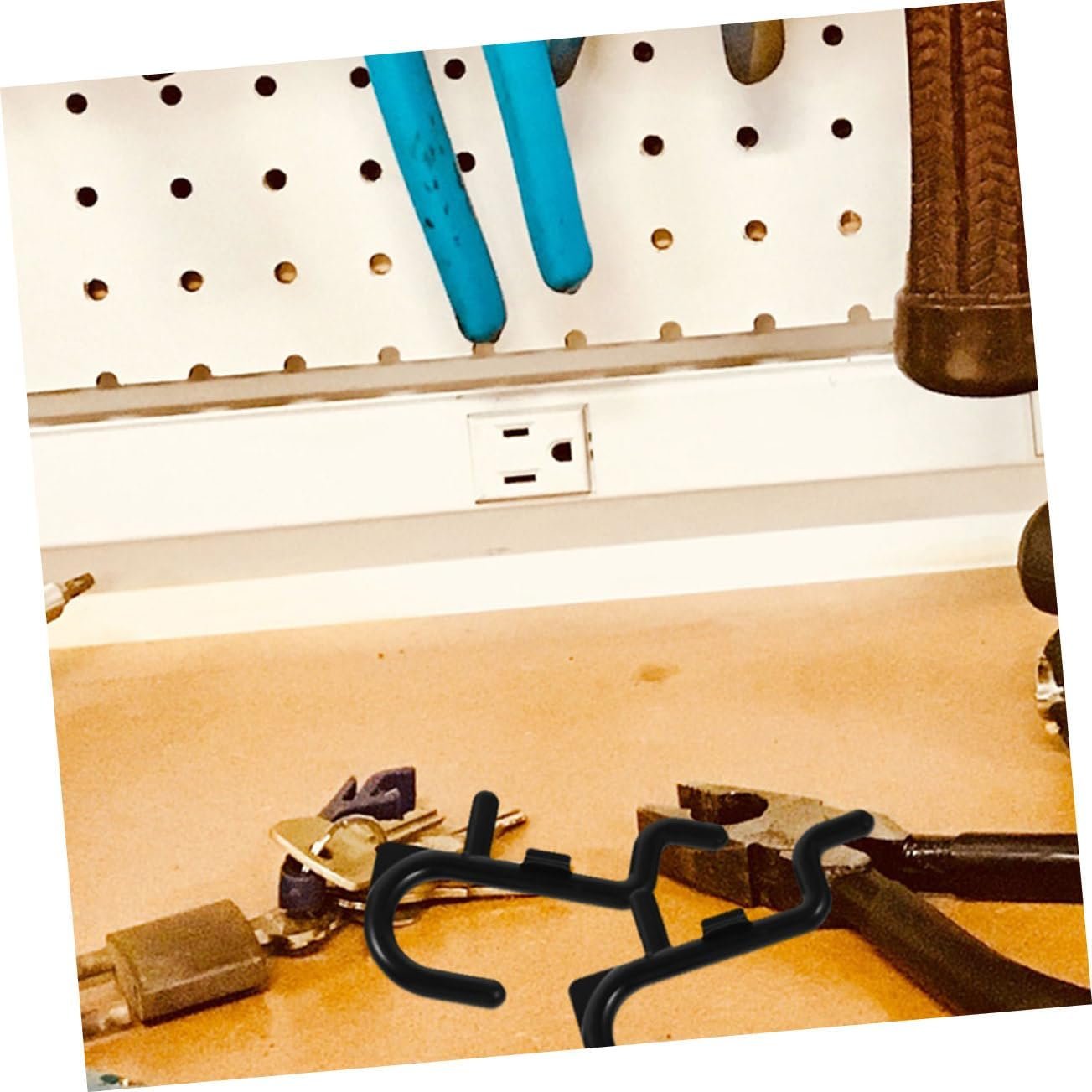 GANAZONO 40Pcs Plastic Pegboard Hooks for Garage Hanging Storage for Tools Items Easy Installation for Home Organization and Efficient Workspace