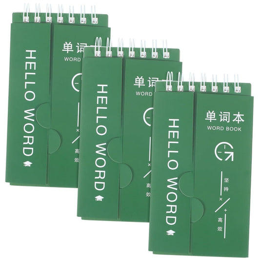 STOBOK English Words Language Vocabulary Notepads 3pcs Writing Reciting Book Planner Students Stationery Writing Notepad Students Notepad