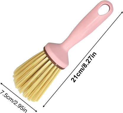Kitchen Scrub Brush, Ergonomic Cleaning Tool, Heavy Duty Sink and Cookware Scrubber, Multi Purpose Household Cleaner for Stove, Pot, Edge and Corner Detailing, 8.27x2.95in