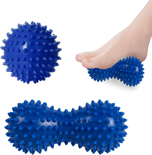 Massage Balls, Foot Massage Balls, Set of 2 Balls Hedgehog Plantar Fasciitis, Trigger Point Massage, Muscle Massager for Muscle Recovery Legs Feet Hands