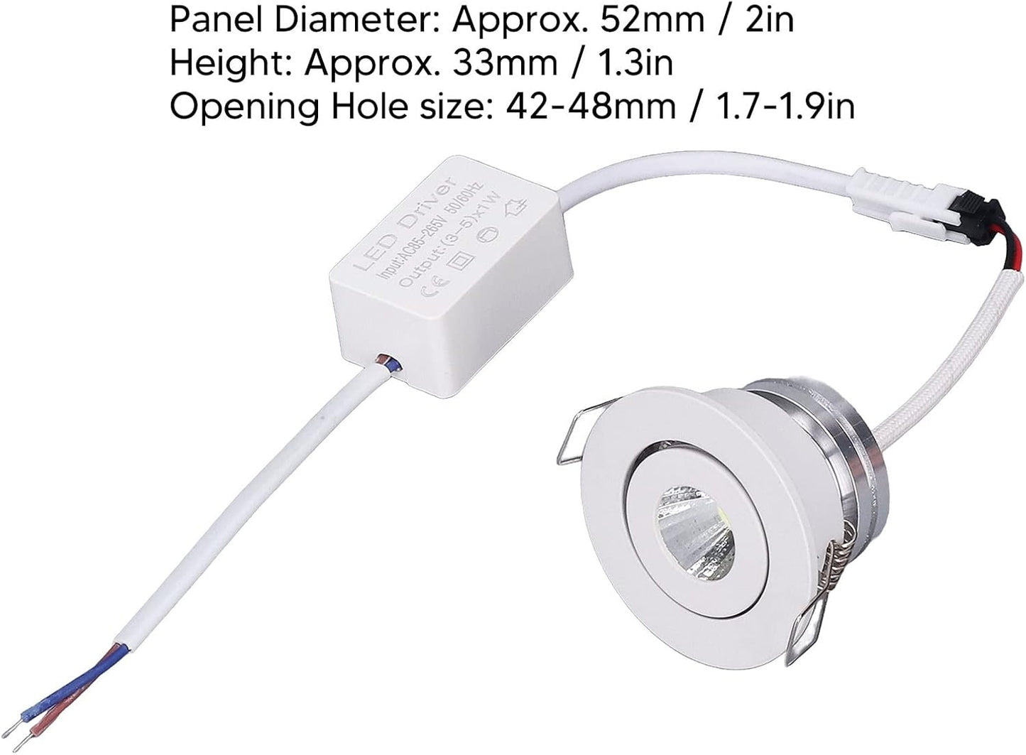 QANYEGN Aluminium Recessed Ceiling Light, Tunable Angled Ceiling Recessed Light, Ceilings Recessed Led Lights, Recessed Ceiling Indoor Lights for Lighting Dimmable (Warm White Light 3000K)