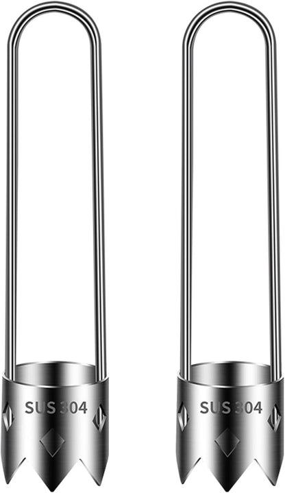 Utensile per togliere il torsolo di frutta, 2 pezzi con lama robusta Acciaio inossidabile 304 Utensile per togliere il torsolo di peperone con manico rotondo Gadget da cucina compatti e appendibili St