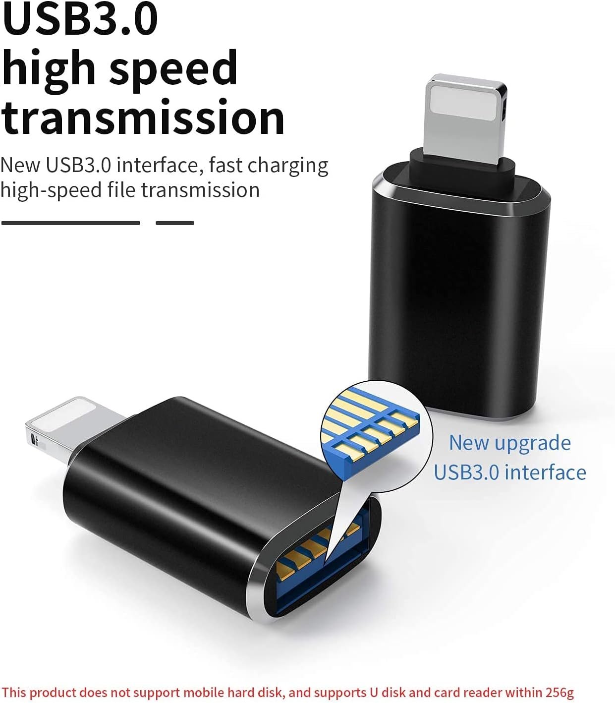 (Apple MFi Certified)Lightning Male to USB3.0 Female Adapter OTG Cable,2 Pack Portable USB Camera Adapter OTG Data Sync Cable for iPhone13/12/11/Xr/X/XS/8/7/Card Reader/Flash Drive/Mouse/MIDI Keyboard