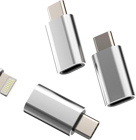 USB C to Lightning Adapter Female to Male (3 Pack) for iPhone 16 15 Pro Max for Apple Charging Cable Type C Adaptor Compatible for Samsung Connector for IPad Data Transfer Charger Plug Lighting Port