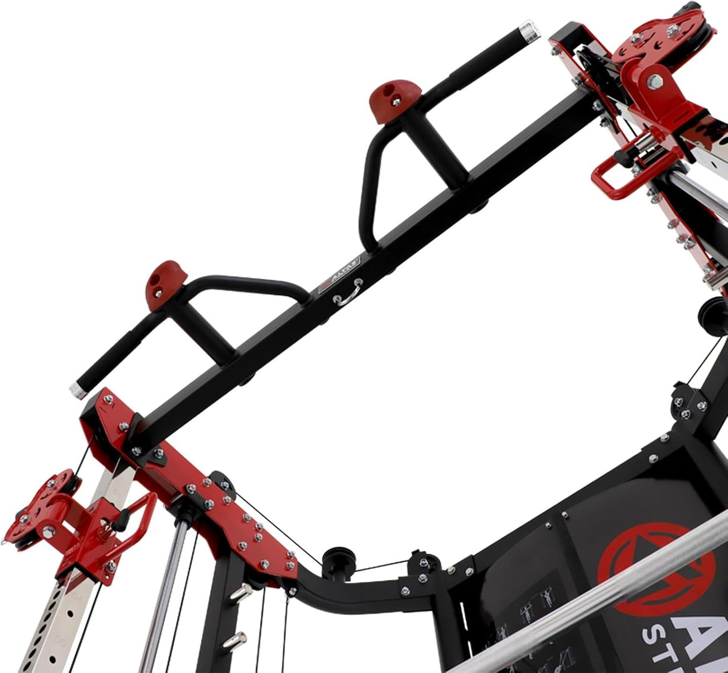 Altas Strength Home Gym Smith Machine with Pulley System Gym Squat Rack Pull Up Bar Upper Body Strength Training Leg Developer Light Commercial Fitness Equipment Included Accessories 3058G