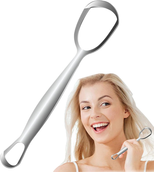 Tongue Scraper, Stainless Steel Oral Care Tool, Fan-Shaped Design, Improve Oral Hygiene, Daily Cleaning, for Family Adults, Breath, Removal