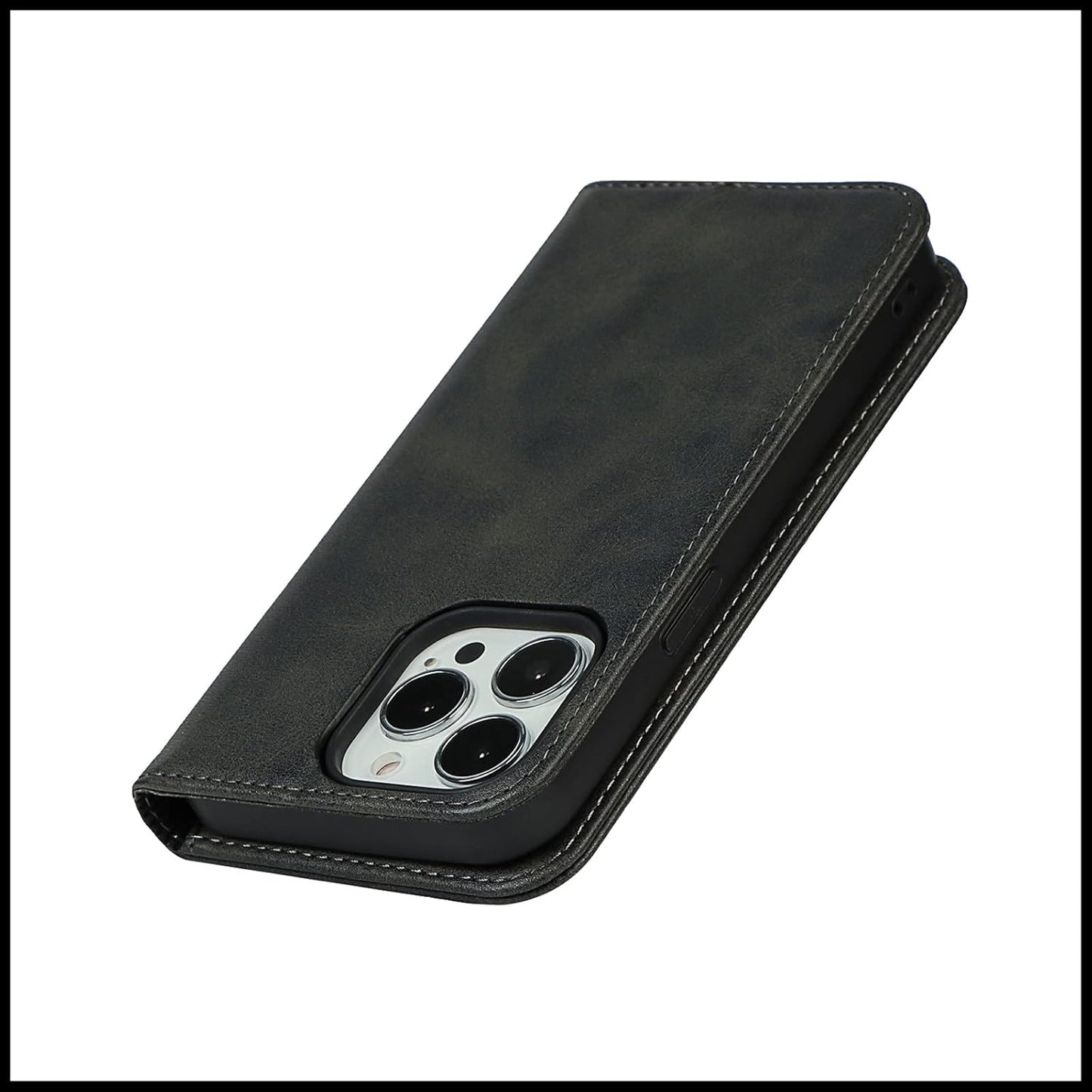iPhone 15 Pro Max Wallet Case FROLAN Premium PU Leather with Credit Card Holder Slot Flip Drop Protection Shockproof Cover 6.7 Inch(Black)