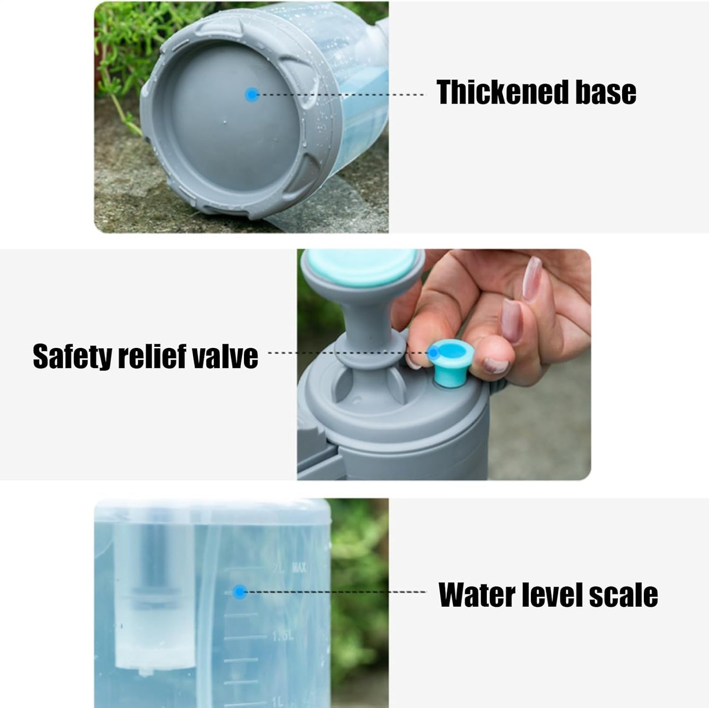 Pump Up Sprayer, Fine Mist Spray Bottle, Handheld Plant Mister, Measuring Cup Watering Can 10.24x6.1x12.99 Inchesfor Lawn Care, Car Washing, Yard Cleaning, and Outdoor Activities