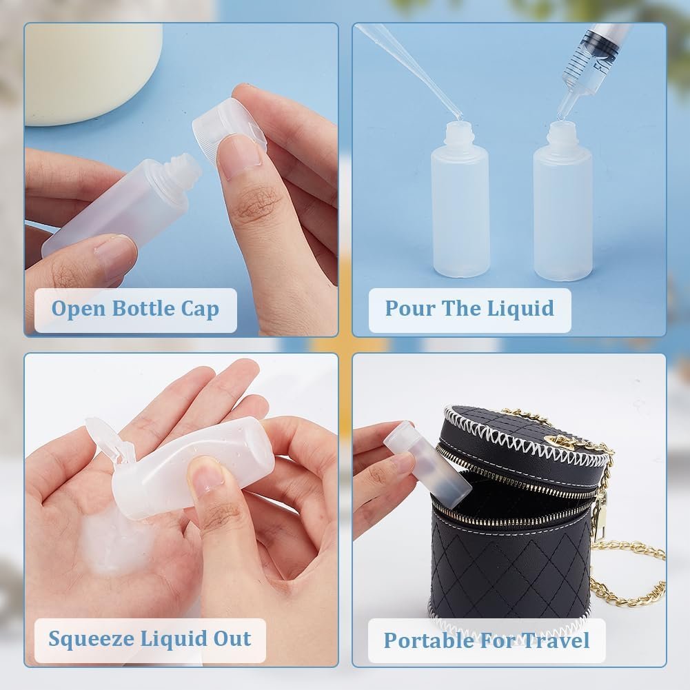 BENECREAT 10 Pack 12ml 0.4oz Travel Essentials Bottle Flip Cap Sample Bottle Travel Accessories Refillable Bottles for Makeup Cosmetic Toiletries Product, Festival Gift