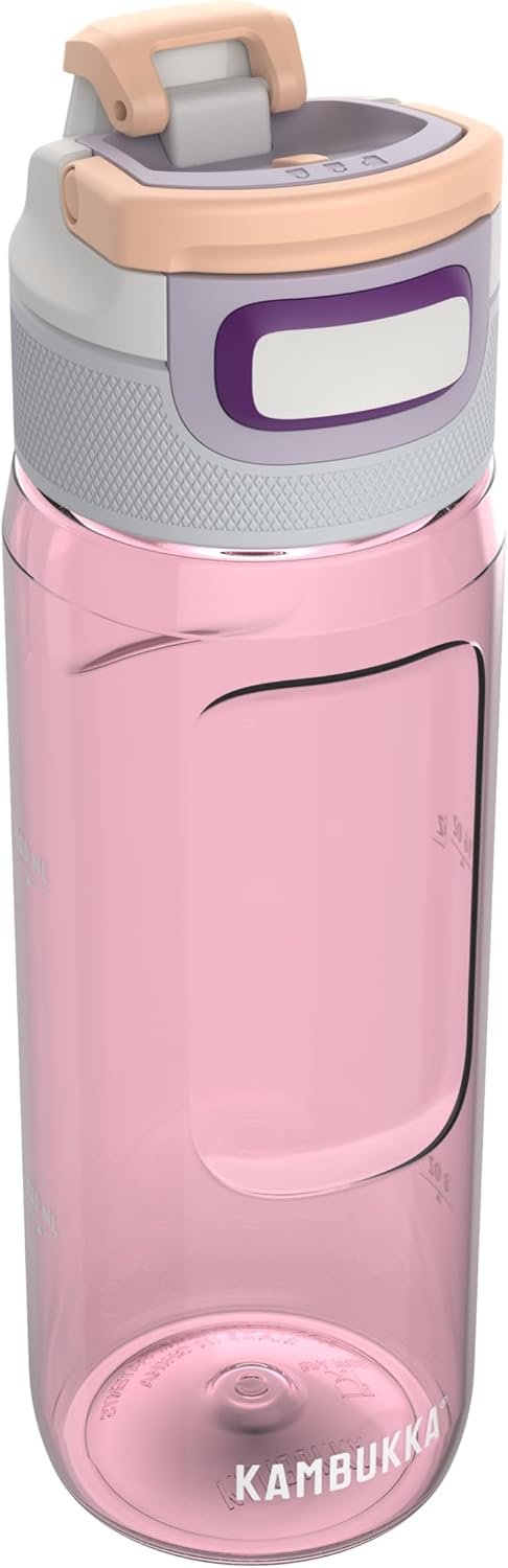 Kambukka Elton Tritan Water Bottle, Plastic Drink Bottle, Leakproof, for outdoor sports, Clear water bottle with 3 in 1 lid, Rainbow Pastels, 750 ml
