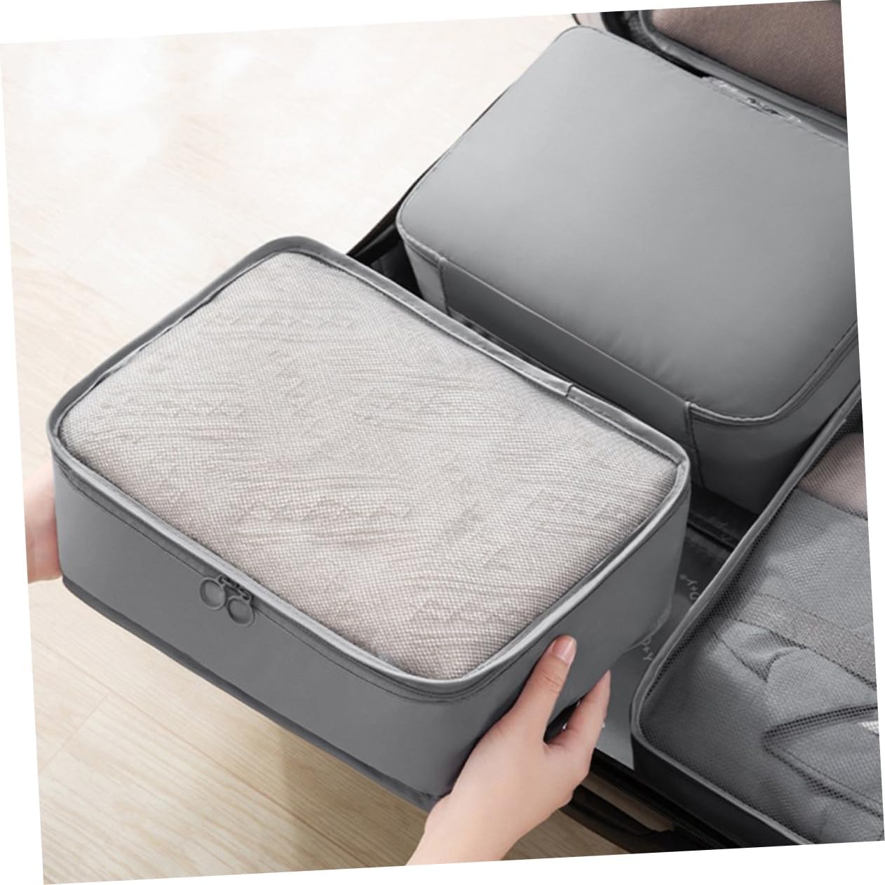Healeved 1 set Travel Clothes Organizer Packing Bags for Shoes Toiletries Clothing Lightweight Durable Storage Pouches for Organization Grey