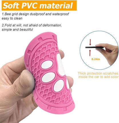 TSUGAMI Car Cup Holder Coaster, 4 Pack PVC Paw Print Anti Slip Insert Coasters, 2.75 Inch Universal Cute Dog Paw Auto Drink Mat, Car Interior Accessories Decor for SUV, Truck, RV and More (Pink)