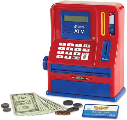 Learning Resources Teaching ATM Bank, Blue & Red, Classic Toy, 32 Pieces, Ages 3+