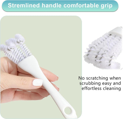 Chaofatchoy 4PCS Bird Cage Cleaner Brush Set - 2-in-1 Long Handle Poop Remover & Scoop for Parrot, Kennel, Aviary Cleaning - Essential Bird Cage Accessories Maintenance Kit