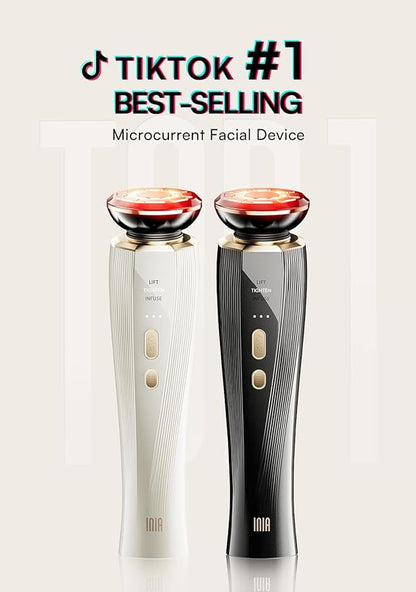 Microcurrent Facial Device, 3-in-1 Facial Massager Red Light Therapy Beauty Device for Face and Neck Skin Rejuvenation Lifting, Tightening, Infusing, Effective Wrinkle and Puffiness Reduction