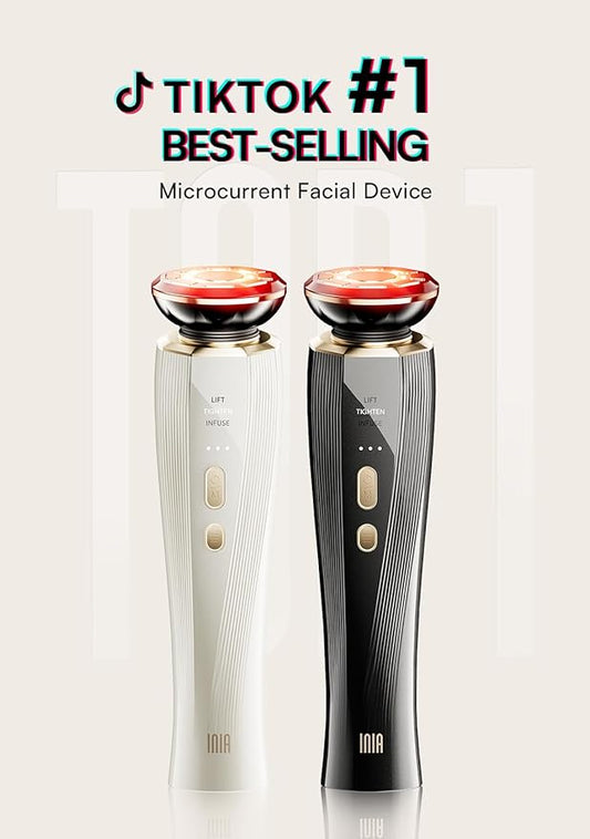 Microcurrent Facial Device, 3-in-1 Facial Massager Red Light Therapy Beauty Device for Face and Neck Skin Rejuvenation Lifting, Tightening, Infusing, Effective Wrinkle and Puffiness Reduction