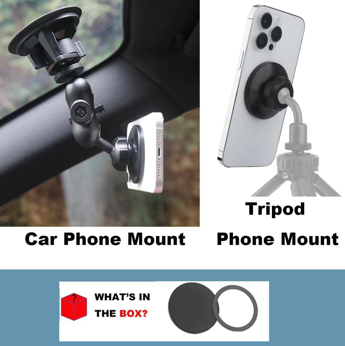 Rigdance Magnetic Phone Mount Base for MagSafe and 17mm (0.67") Ball Mounts, Phone Car Mount Accessory [Upgrated Stronger Magnets]