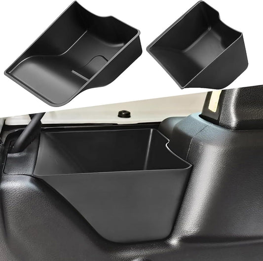 YOCTM Trunk Organizers Tray for 2024 2025 Jeep Wrangler JL JLU 4xe Sports Rubicon Tailgate Rear Cargo Side Storage Box Black Interior Accessories 2-PACK