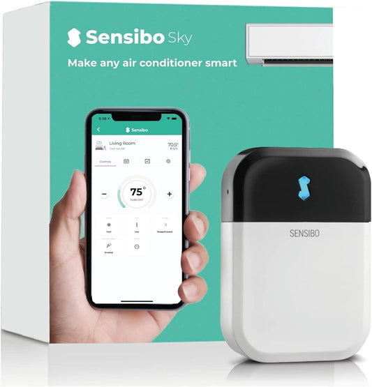 Sensibo Sky Smart Air Conditioning Control, Easy and Quick to Install by Yourself. Comfort and Energy Saving. Wifi Control Compatible with Google App, Alexa and Siri