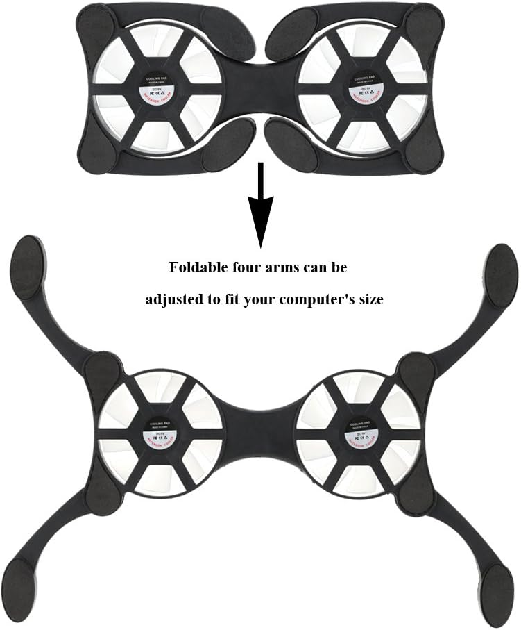 Mini Portable Folding Foldable USB Dual Fan Cooler Cooling Pad for PC Laptop Notebook 7 VCXN