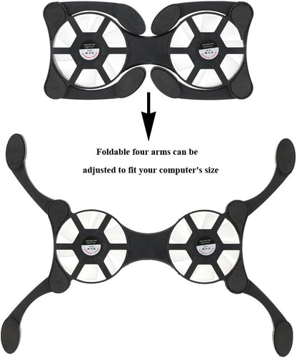 Mini Portable Folding Foldable USB Dual Fan Cooler Cooling Pad for PC Laptop Notebook 7 VCXN