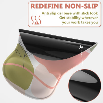 AKIT Ergonomic Mouse Pad with Wrist Rest for Computer Keyboard, Cute Pink Keyboard Mouse Pad with Valley Design Wrist Support Soft Foam Keyboard Pad Mousepad Gaming Wrist Pad for Office Work Desk