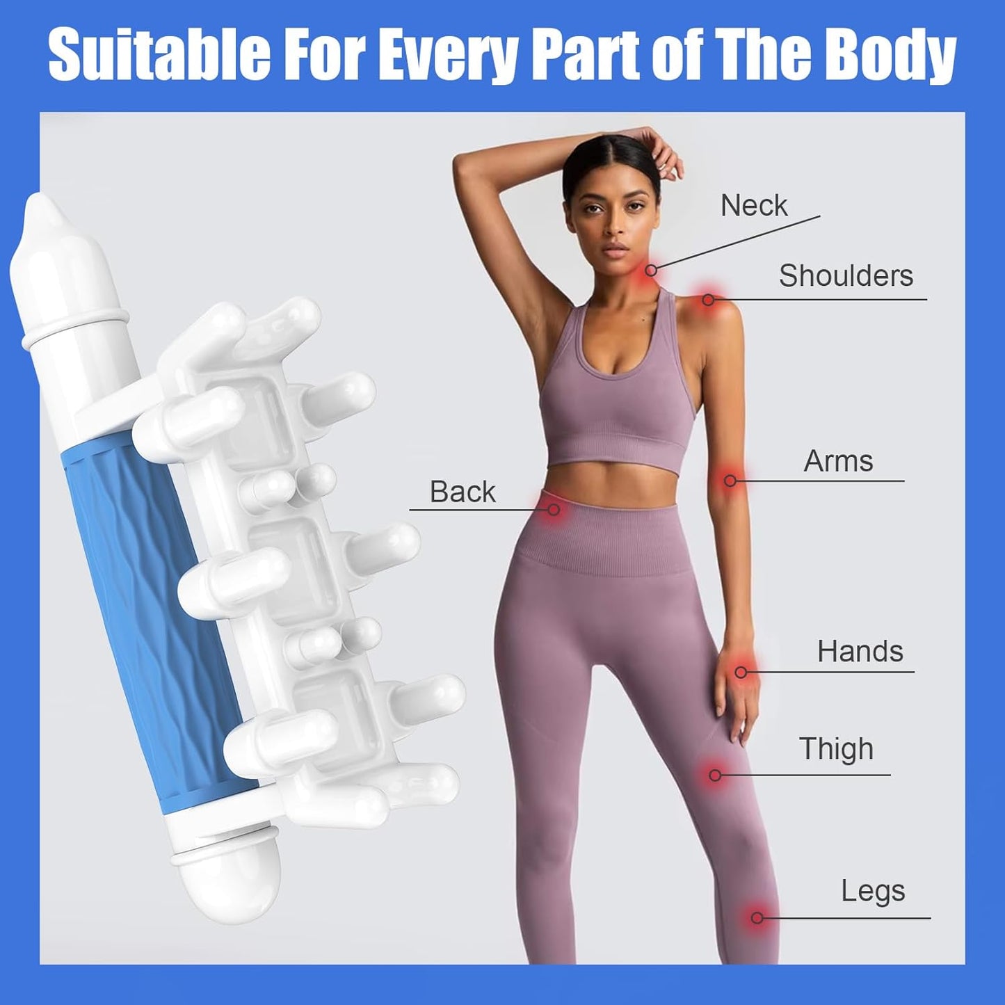 Pisutu Fascia Massage Tool, Handheld Massager Fascia Blaster for Cellulite Reduction, Pressure Point Release Tool for Deep Tissue Massage, Muscle Knots, Tension Relief Back & Neck Massager