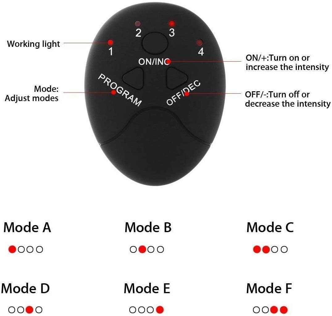 SHENGMI ABS Stimulator Buttocks/Hips Trainer Muscle Toner 6 Modes Smart Fitness Training Gear Home Office Ab Workout Equipment Machine