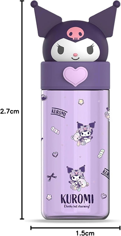 Roffatide Cartoon Kuromi Plastic Cup Bottle Portable Tumblers Travel Mugs Plastic Shaker Bottle Direct Drinking Cup Water Track Bottle Portable Leakproof Water