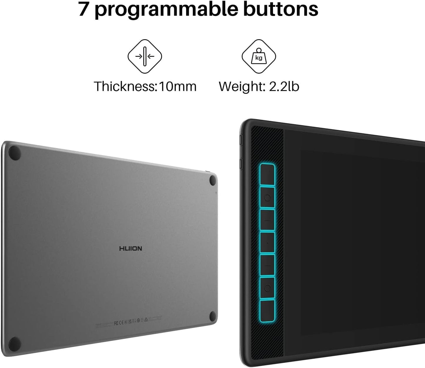 HUION Kamvas Pro 13 2.5K QHD Drawing Tablet Graphics Monitor Pen Display with Screen QLED Full Lamination 99% sRGB Battery-Free Stylus for Windows, Mac, Android, Linux, 13.3inch