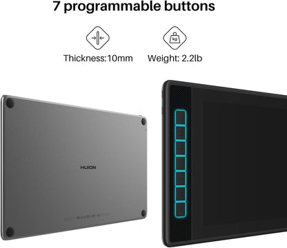 HUION Kamvas Pro 13 2.5K QHD Drawing Tablet Graphics Monitor Pen Display with Screen QLED Full Lamination 99% sRGB Battery-Free Stylus for Windows, Mac, Android, Linux, 13.3inch