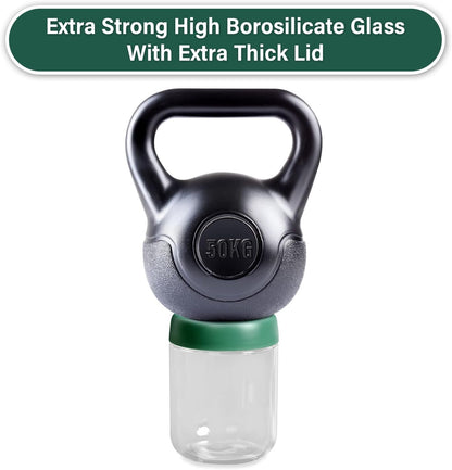 EONJOE 4-Pack 10oz Small Glass Jars with Lids Overnight Oats Meal Prep Salad Food Cereal Snacks Containers Pudding Yogurt Storage Airtight