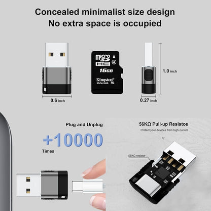 BaseNew USB to Type C Adapter 6 Pack,USBA Male USBC Female Adaptor,USB A Charger to C Cable Converter,USB OTG Adapter for iPhone,iPad,iWatch,Samsung Galaxy(Grey)