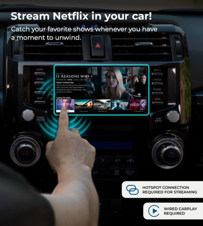 AutoSky Ai Box Lite Air - Streaming on the Go, Netflix and Youtube in your car. Convert Your Wired CarPlay into Wireless CarPlay or Android Auto. HotSpot Required for Streaming. Wired CarPlay Required