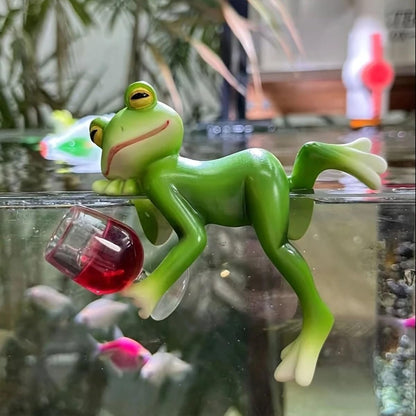 Vianys Tipsy Frog, Sherum Funny Drinking Frog Statue Hugger, Pubyfun Cute Art Frog Hanger, Resin Flower Pot Hanging Ornament Garden Decor for Outdoor Planters, Balcony, Fence, Patio & Yard(B)