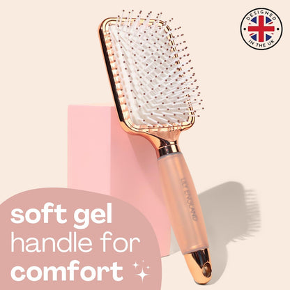 Lily England Paddle Brush Best for Detangling Straightening Hair and Blowdrying Rose Gold Hairbrush