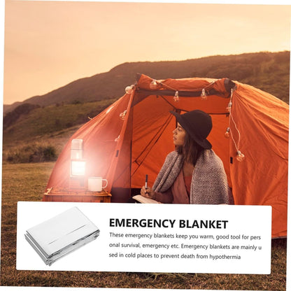ibasenice 6Pcs Reflective Film Thermal Insulation Blanket Portable Emergency Camping Blanket for Outdoor Survival Hiking First Aid Weather Protection Heat Retention