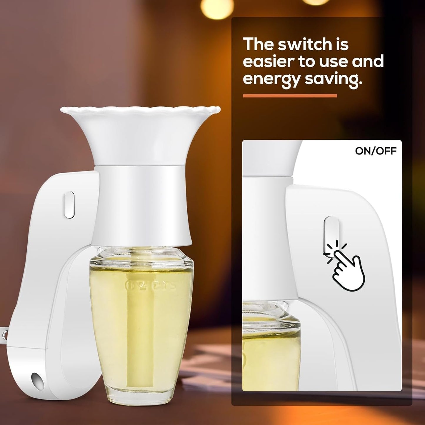 [Upgrade] 4PCS Wall Fragrance Plug in with Light Compatible with Bath and Body Works WallFlower Fragrance,Rotating Control Scent Diffuser Plugs Essential Oil Plugs in Wall for Home,Office/Plug Only