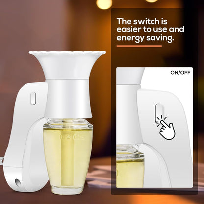 [Upgrade] 4PCS Wall Fragrance Plug in with Light Compatible with Bath and Body Works WallFlower Fragrance,Rotating Control Scent Diffuser Plugs Essential Oil Plugs in Wall for Home,Office/Plug Only