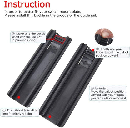 Scar Pocket Panel Remote Switch Rail Pads Set for PEQ-15 Style LED Flashlight Tactical for 20mm Rail 1 Set