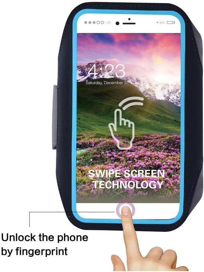 DFV mobile - Professional Cover Ultra-Thin Armband Sport Walking Running Fitness Cycling Gym per TD Tech P50 (2021) - Black