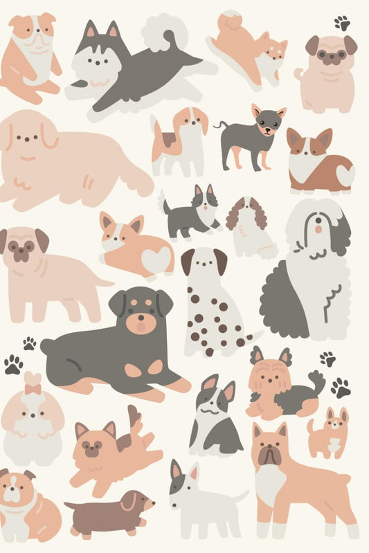 Cozy Cream Dog Notebook – Adorable Minimalist Lined Journal for Notes, Writing, and Sketching: Soft-Toned Stationery for Pet Lovers, Students, and Creatives Aesthetic Pastel Composition Book for Doodles, and Everyday Organization