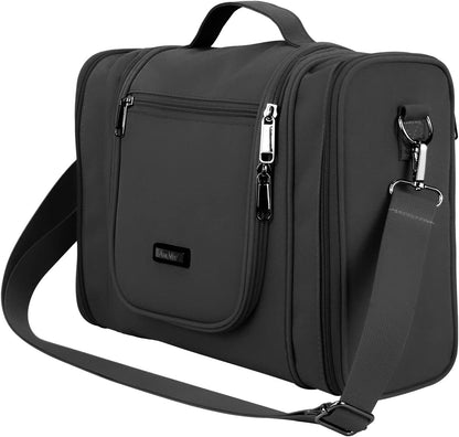 Extra Large Hanging Toiletry Bag for Women and Men, Extra Large Travel Cosmetics Bag, Portable Organizer Bathroom Shower for Hygiene Bag/Toiletries/ Makeup, Black, Hanging Toiletry Bag